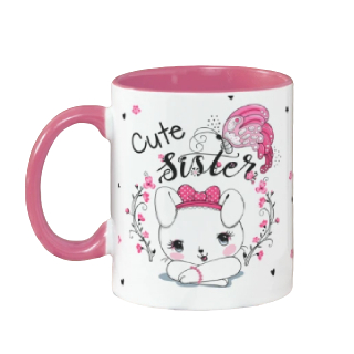 Cute Sister Personalized Pink Handle Mug